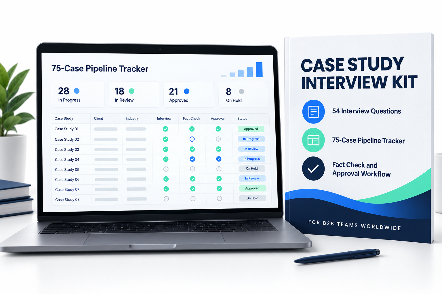 Case Study Interview Kit guide and pipeline tracker preview